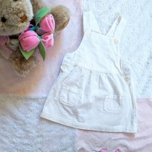 Carter's | White Corduroy Overall Style Dress